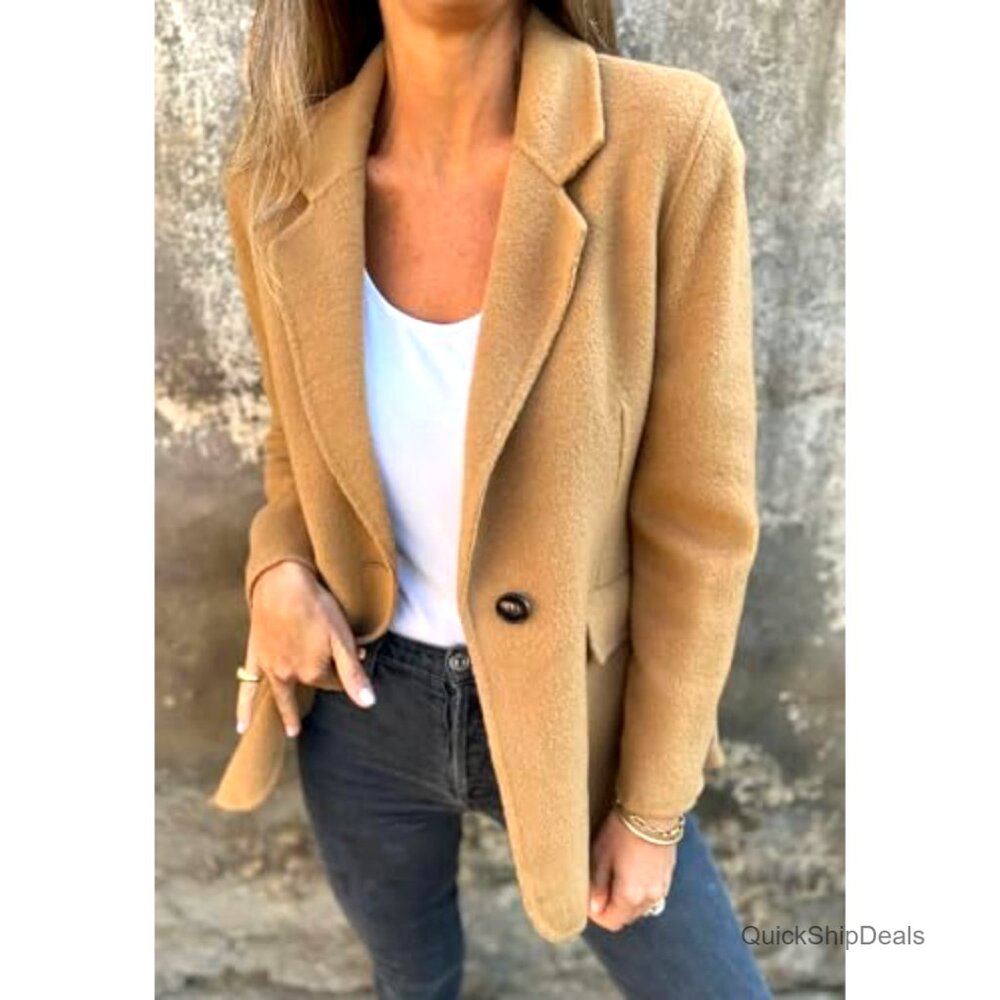Wool Blend Blazer Jacket, Regular Fit, Business O… - image 2